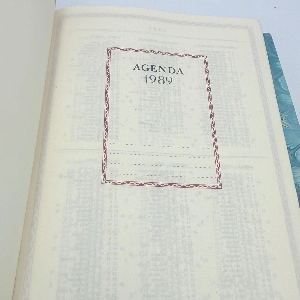 Il Papiro Firenze Leather Marbled Paper Books Set 1989 Agendas Italy
